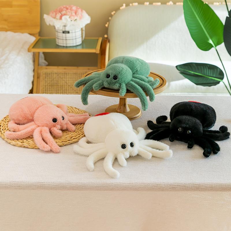 New simulation red-tailed spider plush toy creative funny doll office pillow birthday gift