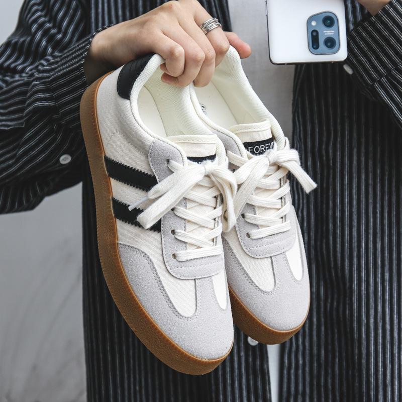 Men's Shoes Trendy Summer Breathable Canvas Shoes Men's Korean Version Board Shoes Versatile German Training White Shoes