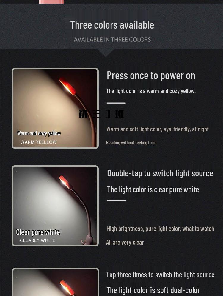 Eye-Protecting LED Bedside Clip Lamp for Dorms and Bedrooms
