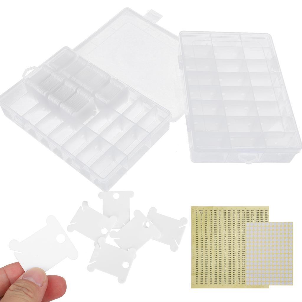 150Pcs Sewing Floss Bobbins Winding Plate Stitch Organizer Set Embroidery Supplies
