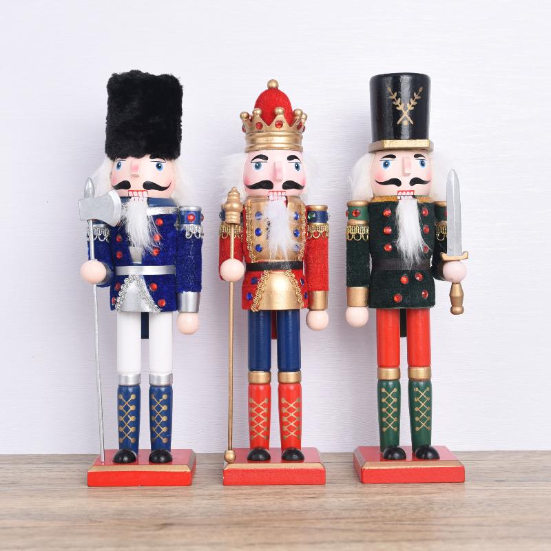 1Pcs 30Cm Cartoon Walnut Soldier Home Decoration Christmas Ornament Wooden Nutcracker Puppet Desktop Decor