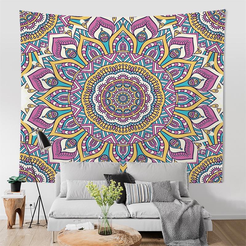 Wall Hanging Tapestry Simple Tapestry Mandala Series Wall Decoration Living Room Bedroom Ethnic Style Home Decoration