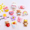 20Pcs New Cute Resin  Mini Rainbow, Bear, Cloud, Flower Series Flat Back Ornament Jewelry Making Bows Accessories