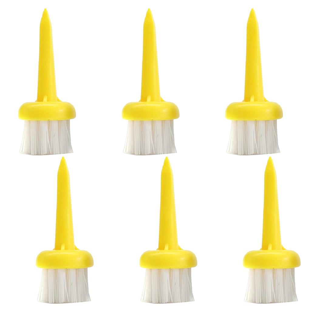 6 Pieces Golf Tees Low Resistance Golf Tees Plastic Long Ball Base Brush Support Tees Set for Long Distant Hit Training