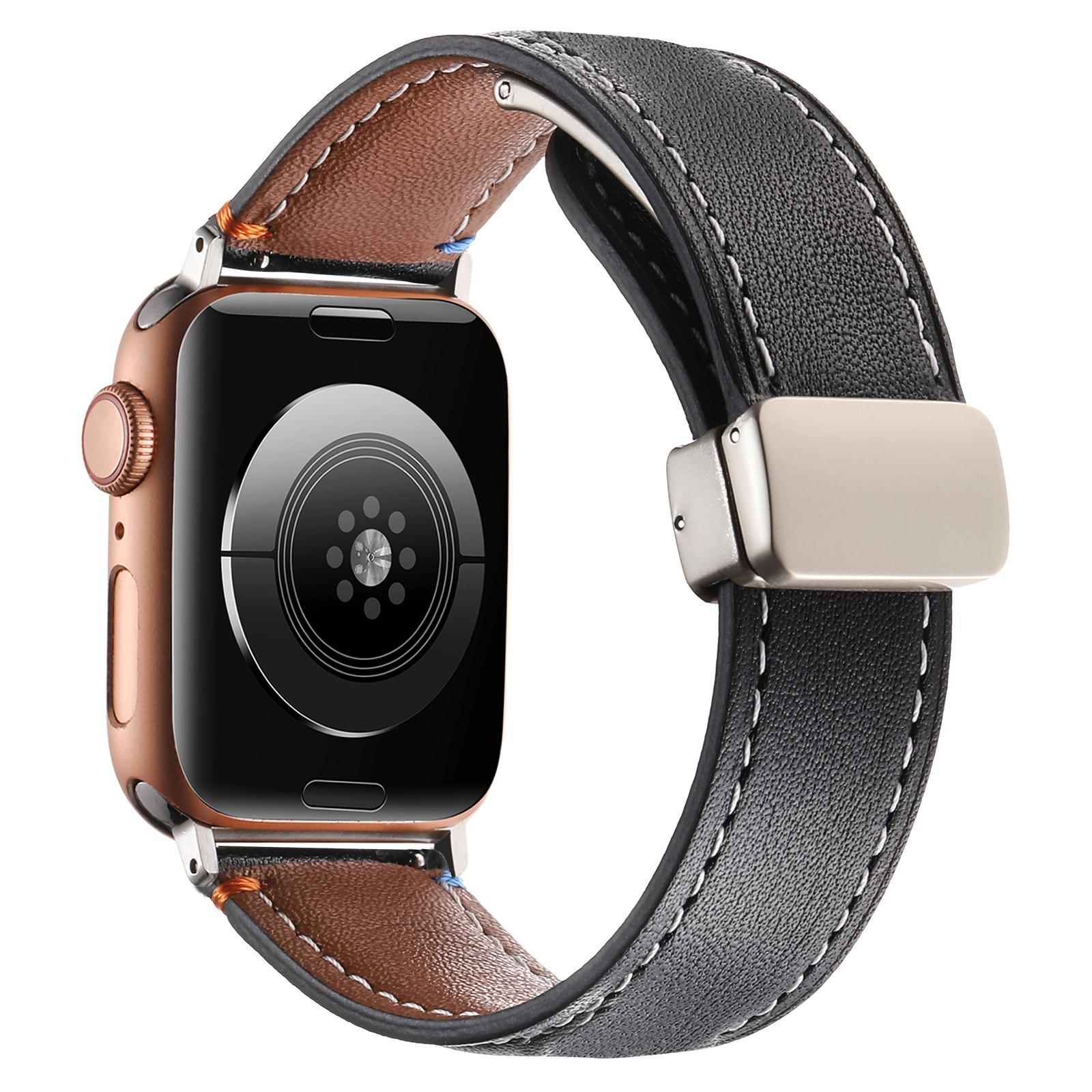 

For Apple Watch Series 10 42mm/9 8 7 41mm/SE (2023) SE (2022) SE 6 5 4 40mm/3 2 1 38mm Watch Band Magnetic Buckle Black