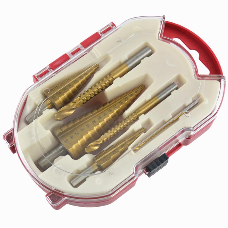 6-Piece Step Drill Set In Red Plastic Box