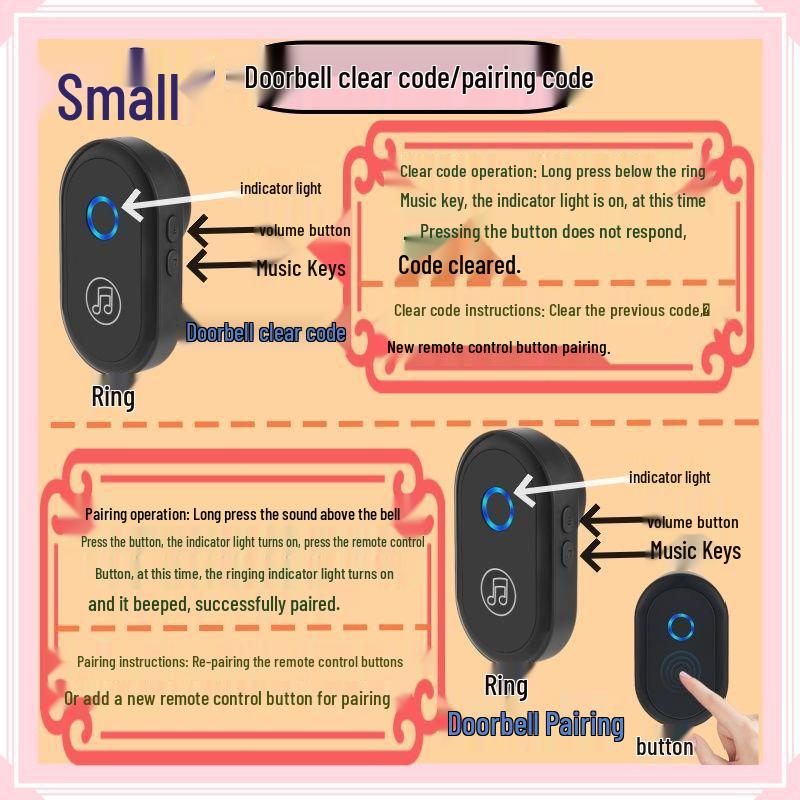 Long-Range Home Wireless Doorbell with Dual Receivers and Remote Control for Seniors