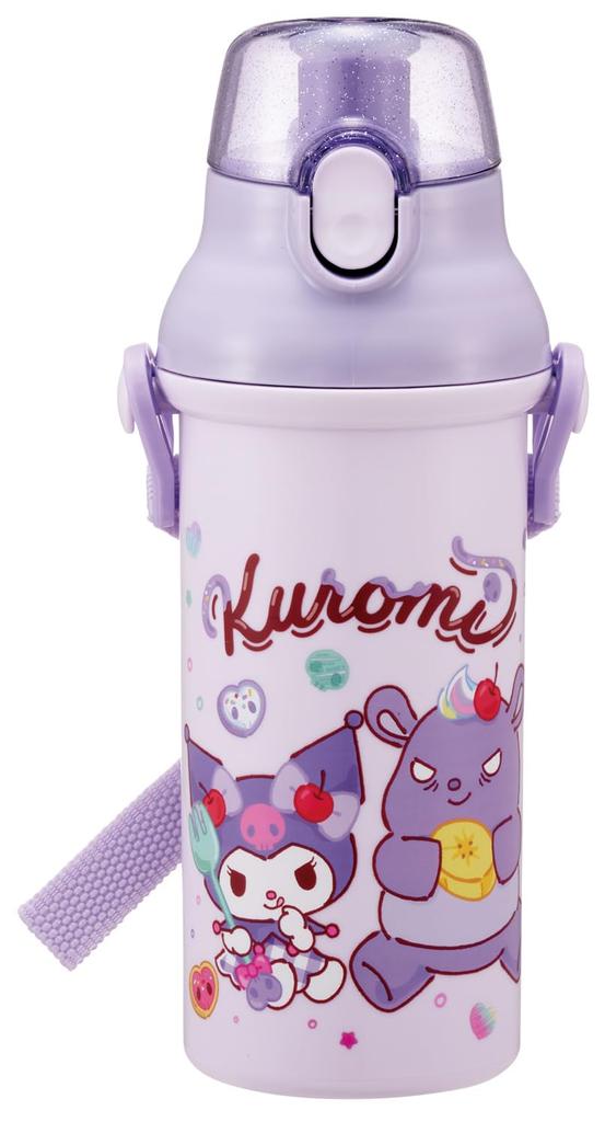 Skater Direct Drinking Water Dishwasher Made In Sanrio Kuromi Fancy Snacks Children's Bottle, Plastic, 480ml, One-Push Opening, Safe, Japan, & Sweets,