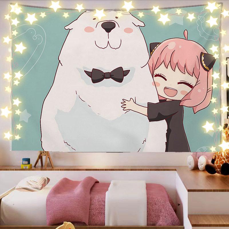 Spy X Family Ania Anime Wall Tapestry Decorative Headboard for Bedroom Dormitory Fans Artwork