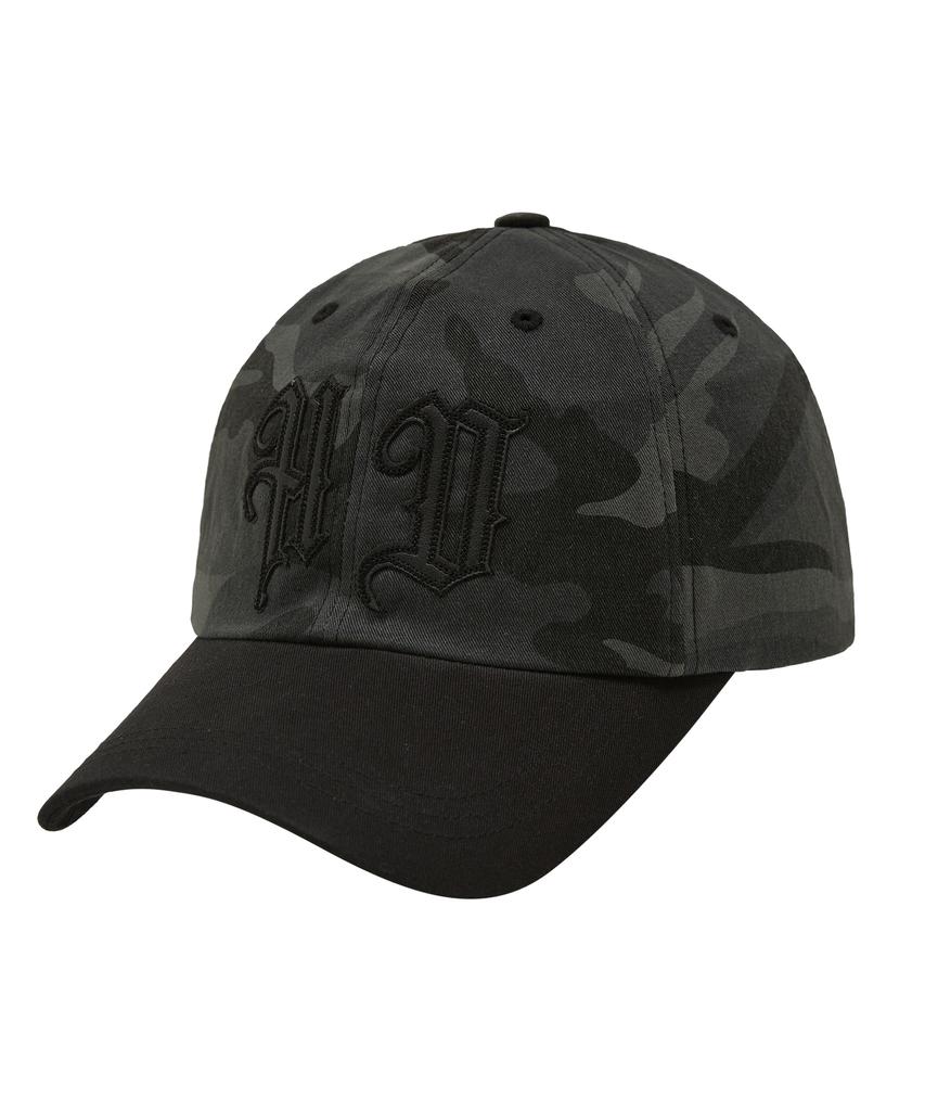 HOODHOOD Hd Artificial Leather Applique Camo Ball Cap Grey
