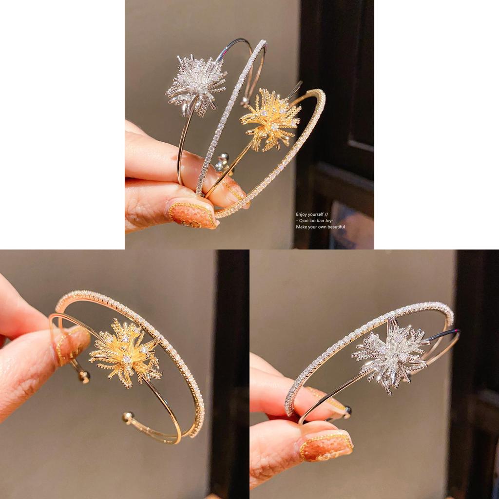 Copper Zircon Flower Pendant Bracelet For Ladies Fashion Casual Or Office Wear Jewelry