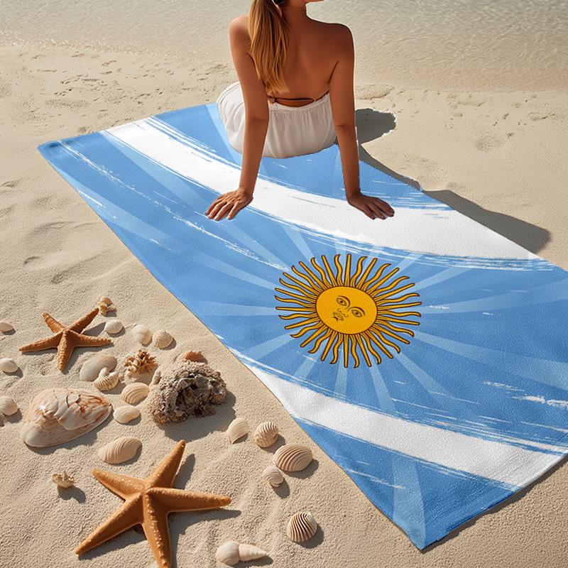 1 Stück Argentinien Flagge Design Strandtuch - Weiche, Saugfähige Mikrofaser, Leicht, Ideal für den Strand, Partys, Reisen, Camping Fan Geschenke