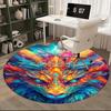 1pc Fantasy Dragon Phoenix Round Carpet Anime Design Office Chair Mat, Non Slip Rug for Home Decor, Gift, Office, Living Room, Bedroom