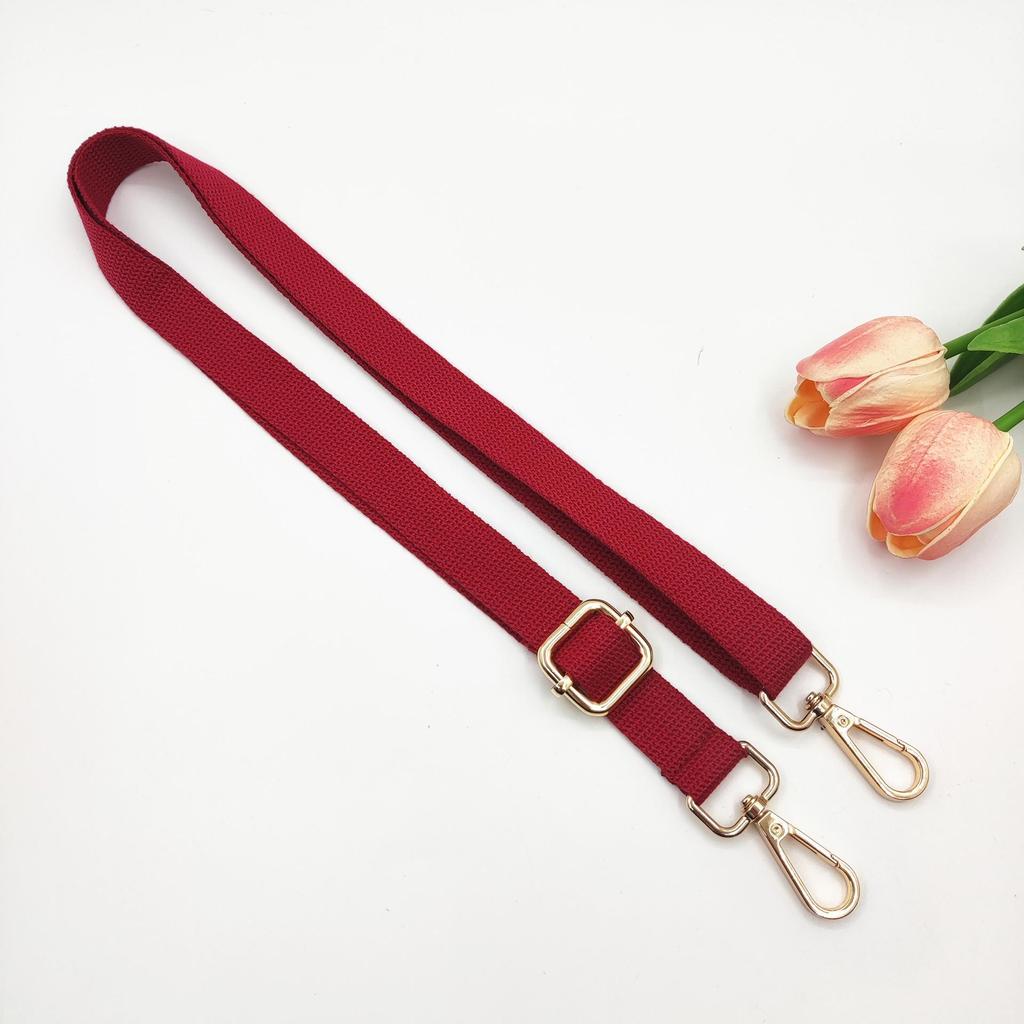 Adjustable 2cm Cotton Shoulder Strap - Solid Color Woven Replacement for Crossbody Bags