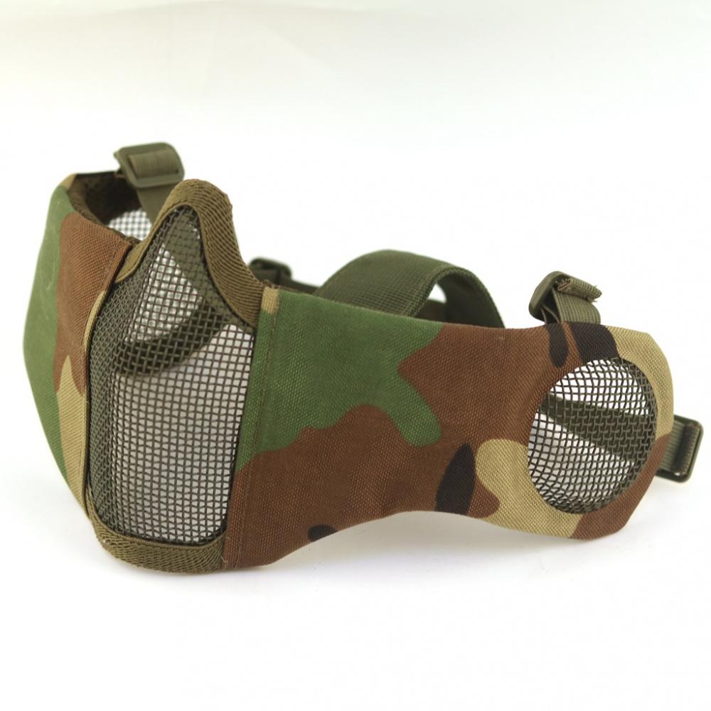 Nouveau Masque Tactique Respirant en Maille d'Acier V14 Demi-Visage pour Wargame CS Entraînement au Combat en Extérieur