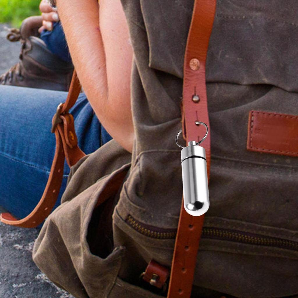 Tuwlopyu Aluminium Schlüsselanhänger enthalten, Kleine wasserdichte Pillendose für den Außenbereich, Versiegelt