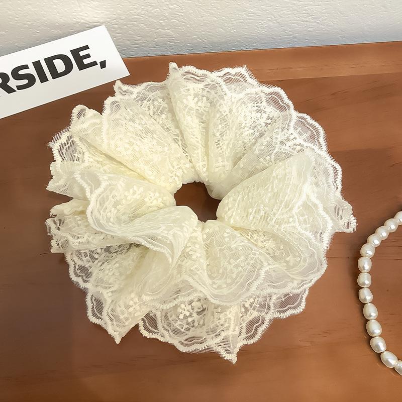 Ballet Style Lace Scrunchie Mesh Hair Tie for Women