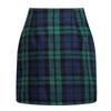 Women's High Waist Plaid Wool Pencil Mini Skirt