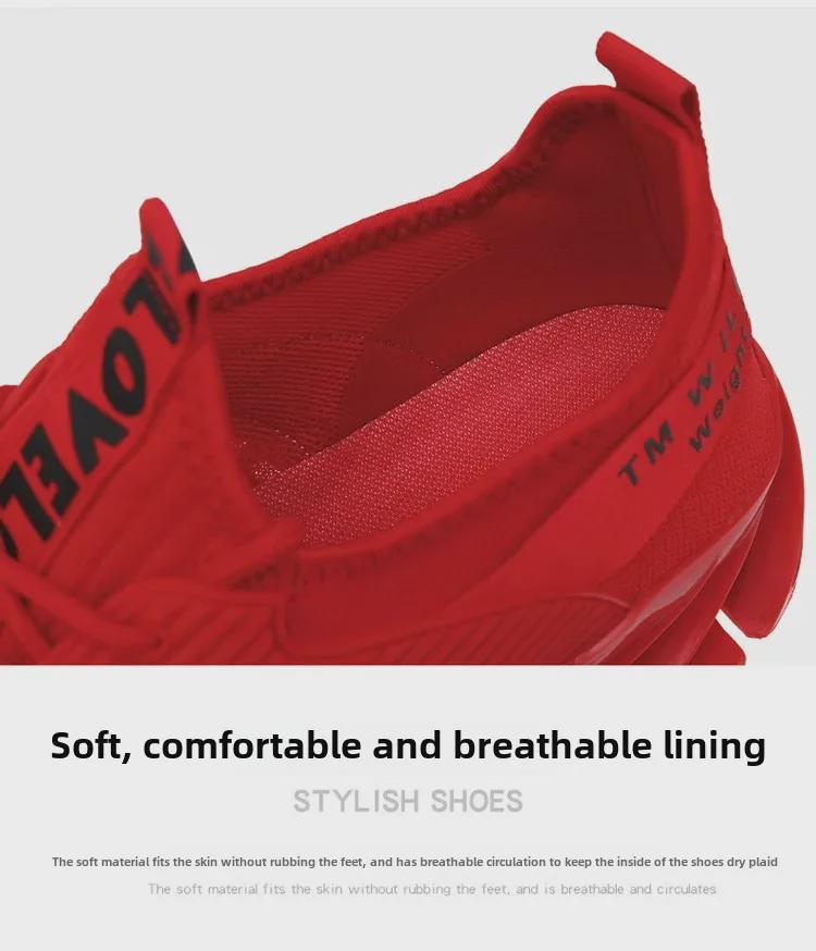 Atmungsaktive Herren-Laufschuhe aus fliegendem Mesh mit lässiger Klingensohle