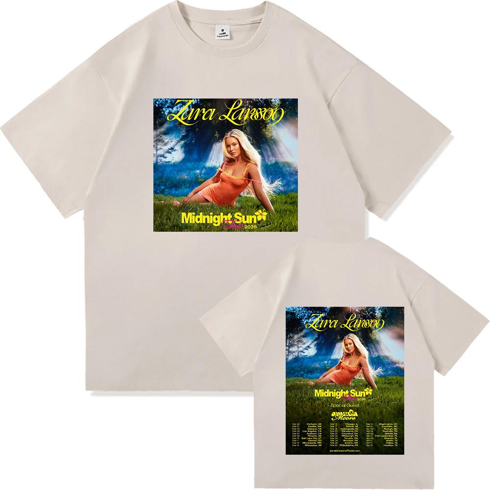 Zara Larsson Midnight Sun Tour 2026 T Shirt Unisex Women Cotton Tees Ummer Casual Short Sleeve Round Neck Clothing Loose Tops Trend