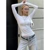 Tooxika Spring Retro 3D Printed Sexy One Shoulder Pleated Slim Fit T-shirt For Women