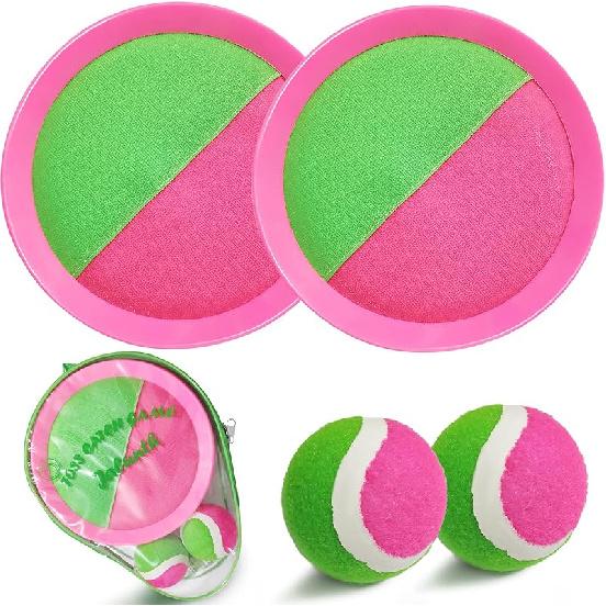 

Jalunth Ball Catch Set Games Toss Paddle - Beach Toys Ba Age 3 4 5 6 7 8 9 10 11 12 Years Old Boys Girls Kids Adults Family Outside Easter Gifts 2 розовый