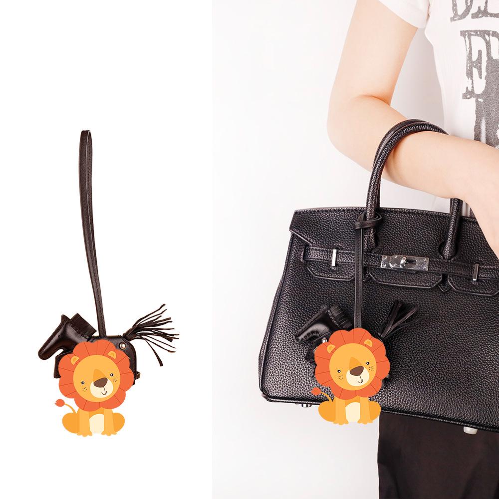 Luxurious H-Style Lambskin Leather Cape Pony Charm Keyring