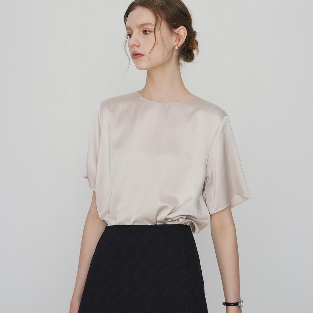 MOMET Modlin Half Satin Blouse Beige
