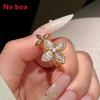 Lucky Clover Open Ring With Zirconia Flower Design For Women Fashion Jewelry