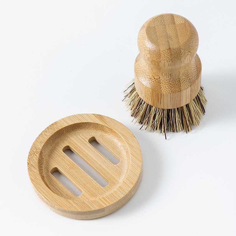 Bambus Küchenbürsten Set: Kurzstielige Geschirr- und Topfreinigung mit Sisalborsten