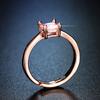 Technology Ice Flower Cut Ice Berry Powder Zirconium Square Ring Women's Rose Gold Open Ring