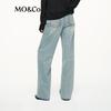 MO&Co. Women's Fall 2025 Rhinestone Loose Straight Jeans