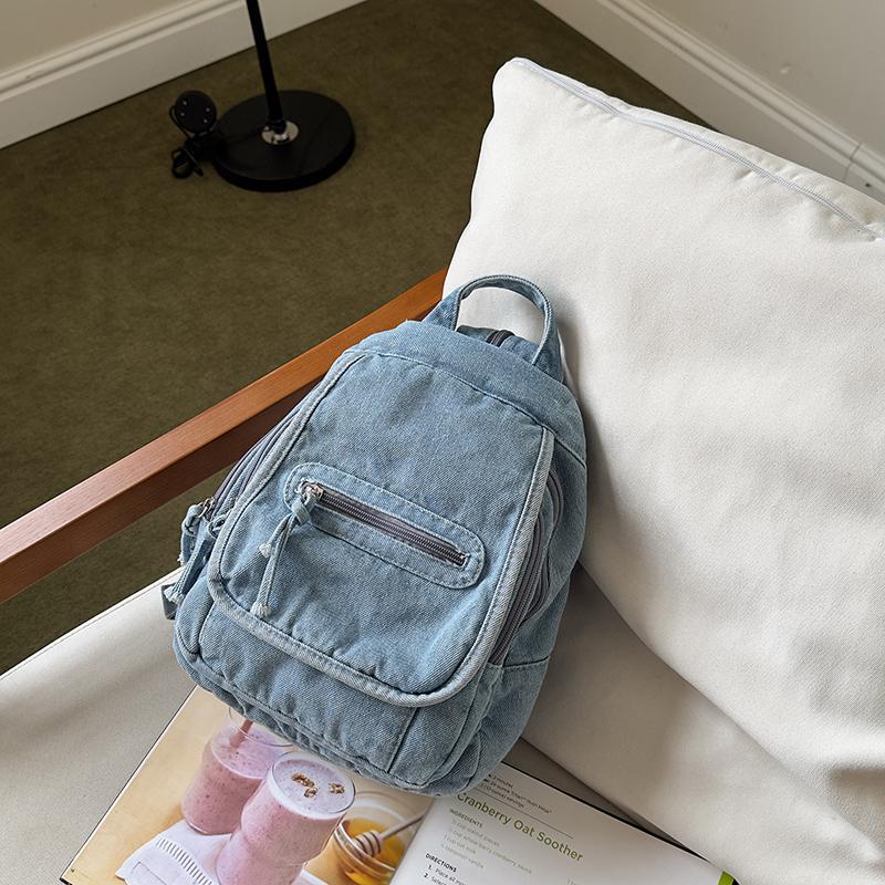 Dżinsowy Plecak Damski Duża Pojemność Retro Torba na Ramię Crossbody Wielofunkcyjna Torba na Pierś