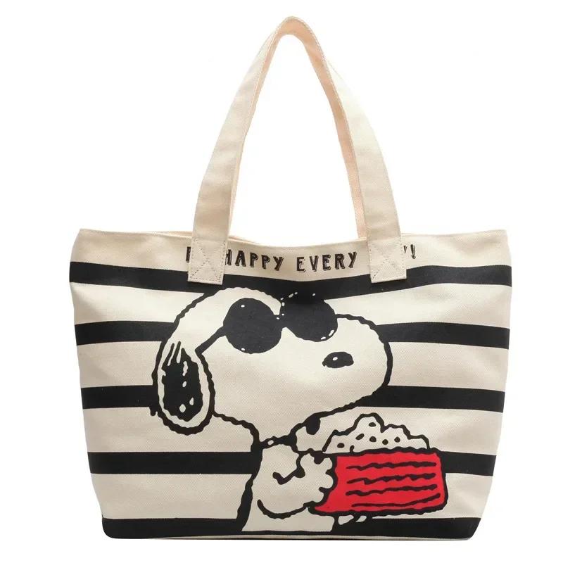 

Hot Snoopy Cute Cartoon Large Capacity Canvas Bag For Female Students To Hold Books Tote Mommy Bag