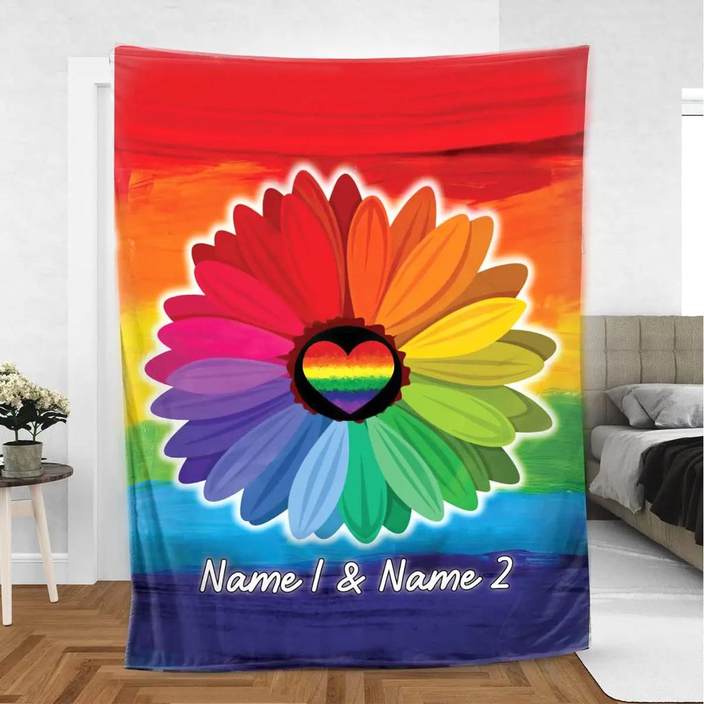 Kuscheldecken LGBT Gay Pride Lesbisch Regenbogen Flanelldecke für Couch Sofa Decken Große Bettwäsche Geschenke für Weihnachten Neujahr