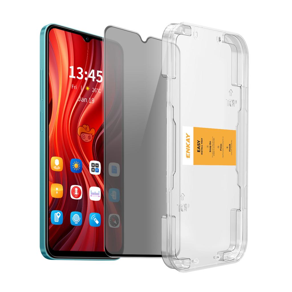 For Xiaomi Redmi A4 5G Anti-Spy Film ENKAY HAT PRINCE Silk Printing Tempered Glass Screen Protector with Installation Tool