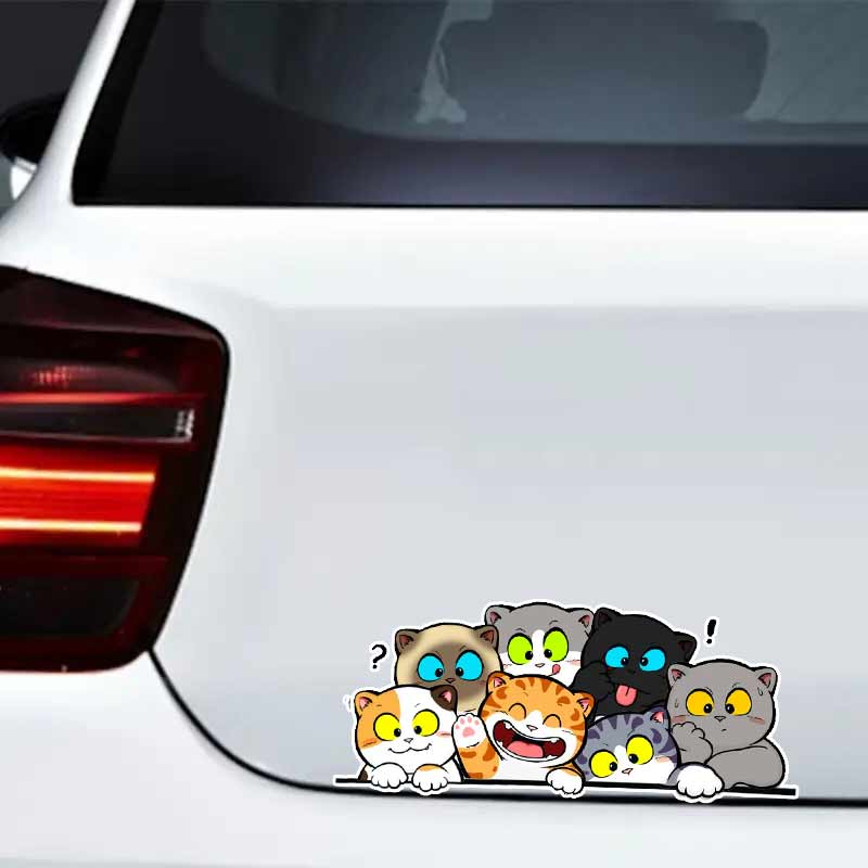 Cute Cat Animal Car Stickers Waterproof Vinyl Decals Auto Body Window Bumper Decor Motorcycle Helmet Stickers TM204