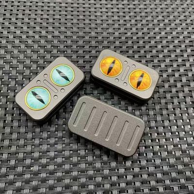Owl Rotating Mechanical Slider Magnetic Push Card Clicker Fidget Spinner Pushing Plate EDC Alloy Stress Relief Sensory Toy