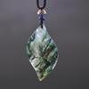 Rhombus Water Grass Agate Chalcedony Jade Pendant