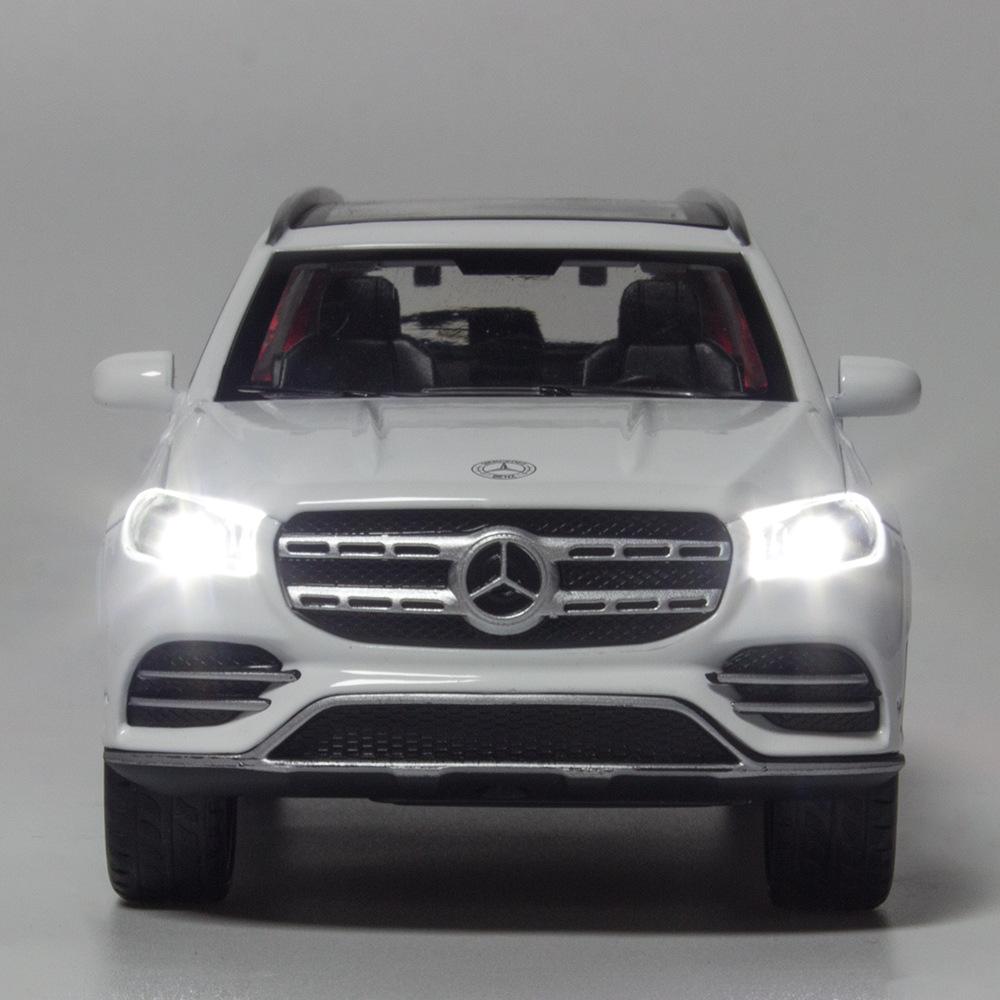 1:32 Scale Benz GLS580 Diecast Alloy Model Car, Pull Back Toy Vehicle with Sound and Light for Kids Adults Gift Collection