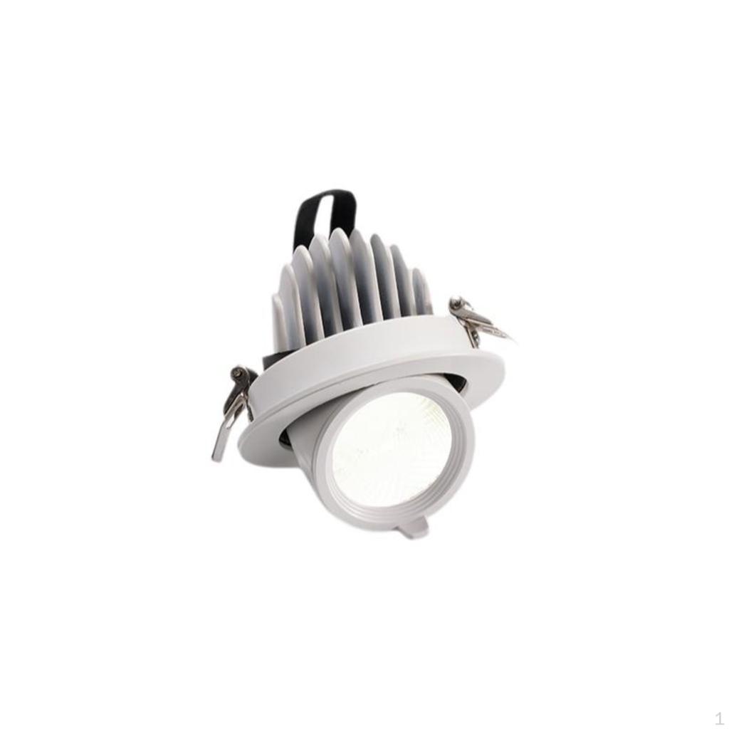 COB Recessed Ceiling Light, AntiGlare Spotlight, Adjustable Lightemitting Diode Downlight Warm Light