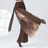 Women's Chinese Style Modern Classical Dance Pants - Ink Wash Painting Paneled Loose Practice Trousers for Dance & Leisure