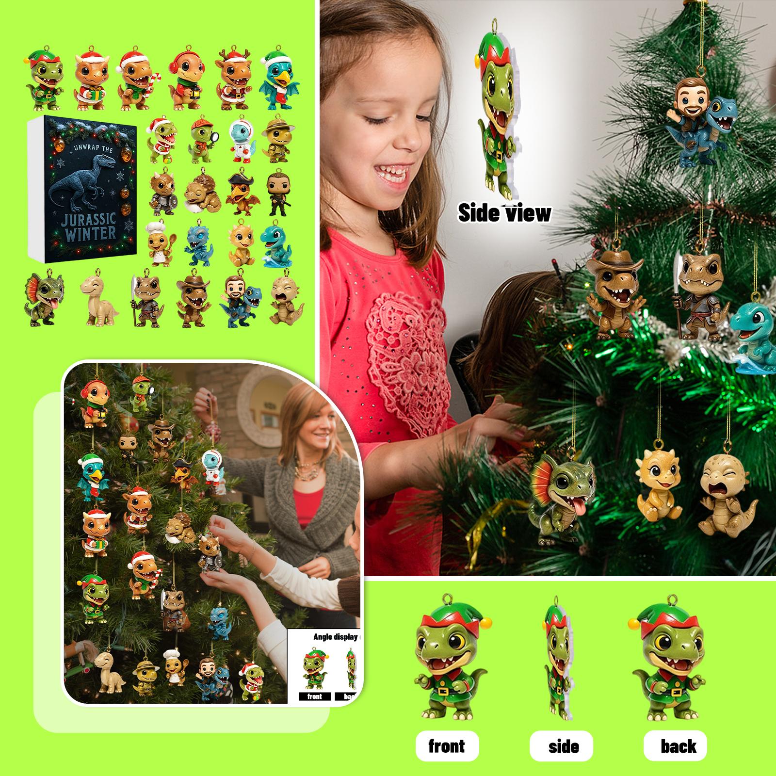 

Dinosaur Baby 2D Flat Acrylic Pendant, Christmas Tree Ornaments, Suitable For Christmas Decoration One Size