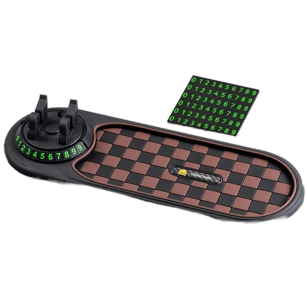 Rotatable Car Dashboard Phone Holder Anti Slip Anti Slip Phone Pad Parking Number Plate  Interior