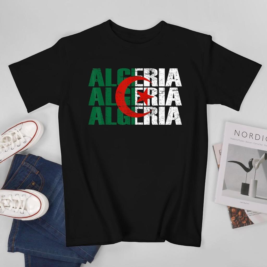 More Design Algeria Flag Algerian Unisex Tshirt Tees Tshirt Oneck T Shirts Unisex Boys Clothing 100 Cotton