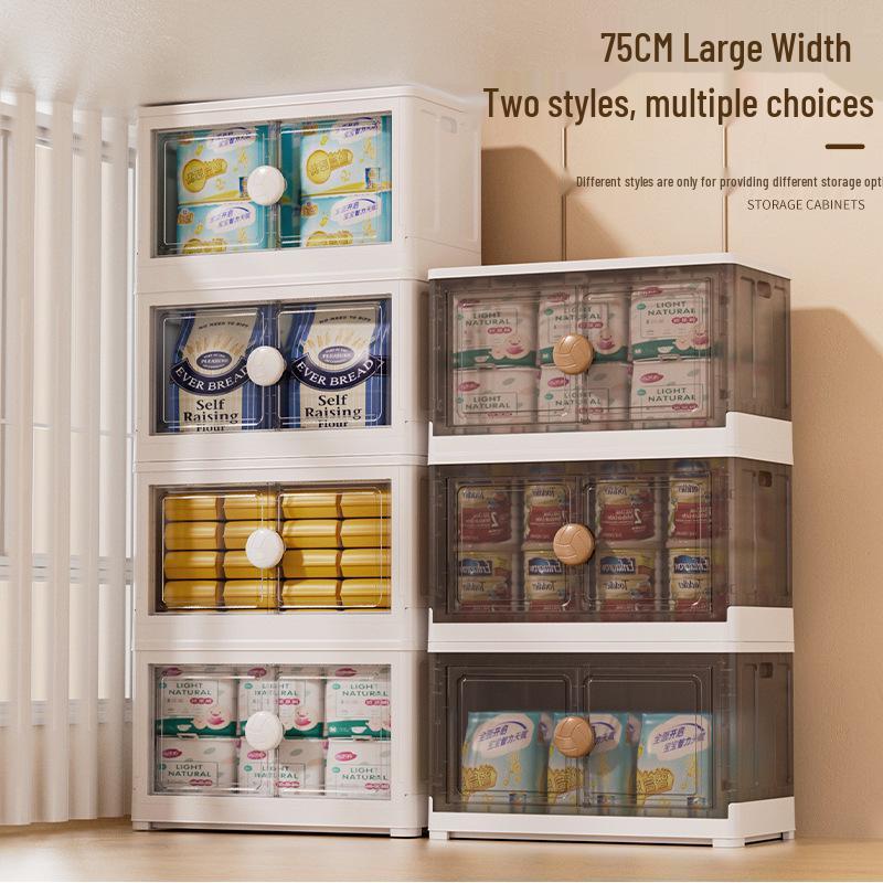 Foldable Large Plastic Wardrobe Cabinet: No-Installation Storage for Clothes, Snacks, and Toys