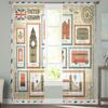 Perdele Transparente Exquisite cu Timbre de Călătorie din Regatul Unit Pentru Dormitor, Living, Perdele de Tul Pentru Fereastra Bucătăriei, Perdele Voile