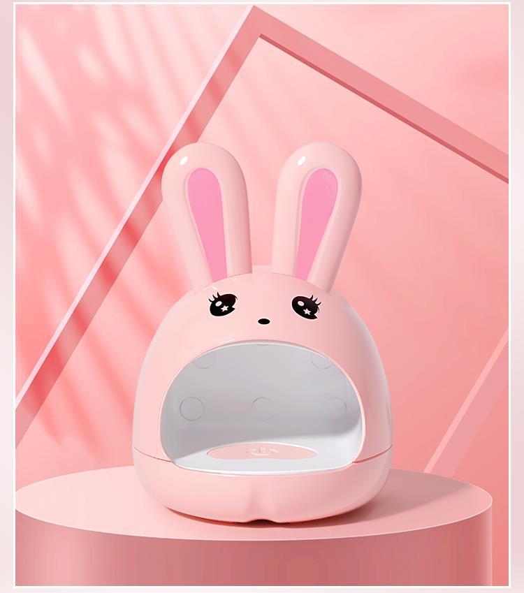 Adorable Rabbit Nail Art Mini Gel Lamp - Quick-Drying LED, Protects Hands, Perfect for Home Use