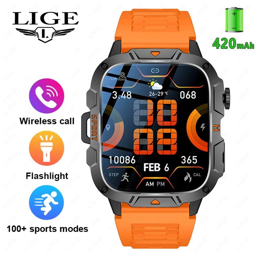 New Rugged Military GPS SmartWatch Men AMOLED HD Screen Heart Rate Bluetooth Call Waterproof Outdoor Smart Watch 2025