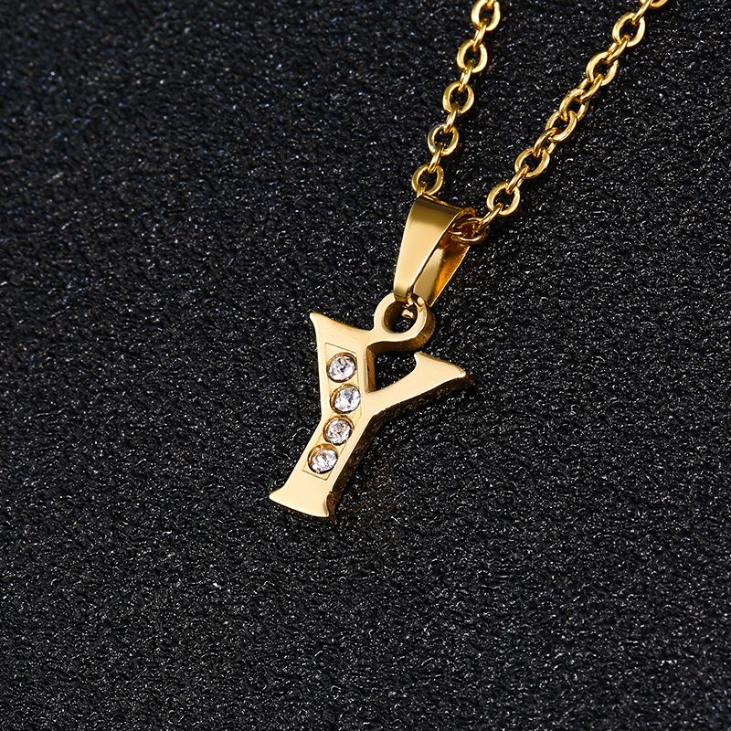 26-Letter Korean Style English Alphabet Pendant Necklace for Women and Besties